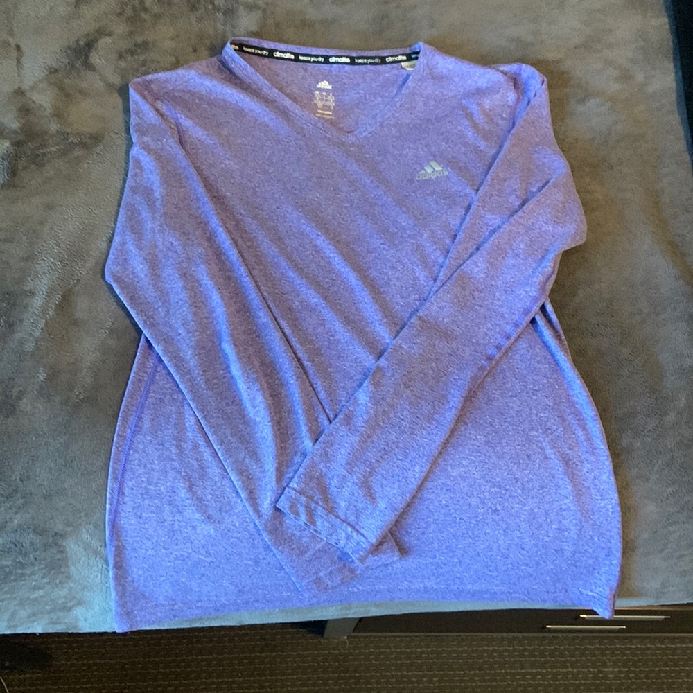 Purple adidas Dri fit long sleeve